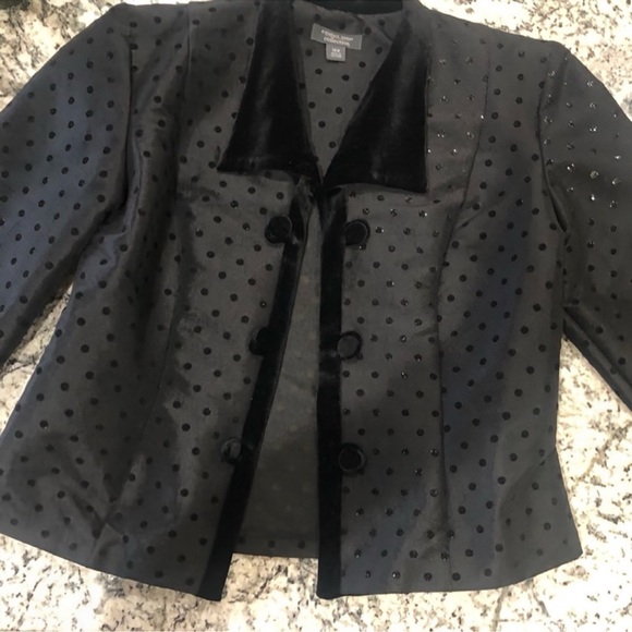 Vintage Collection Black Dress V-Neck with 3/4 Sleeve Bolero Jacket Sz 14w EUC - Picture 10 of 16